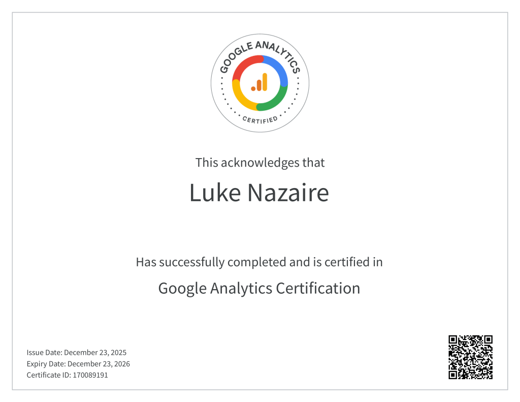 Google Skillshop's Google Analytics Certification